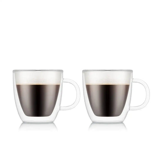 2 pcs Espresso Cup Set, double wall, 0.15 l, 5 oz