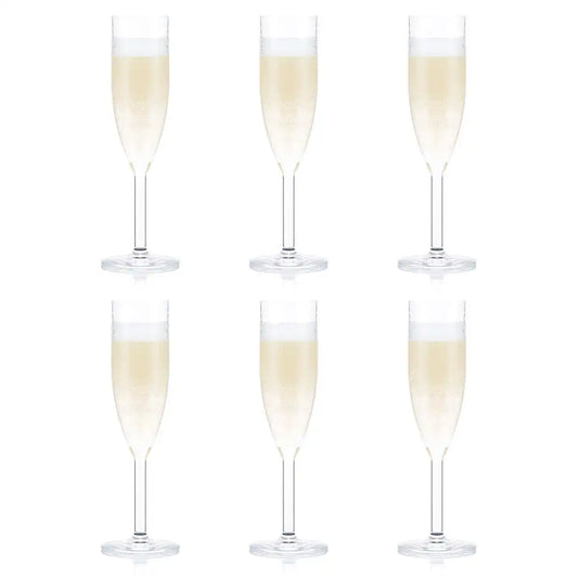 6 pcs Durable Champagne Flute Glass