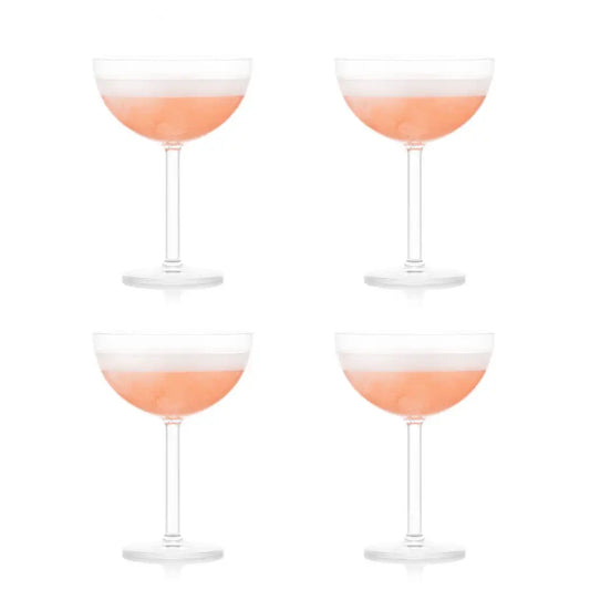 4pcs Durable Champagne Coupe Glass