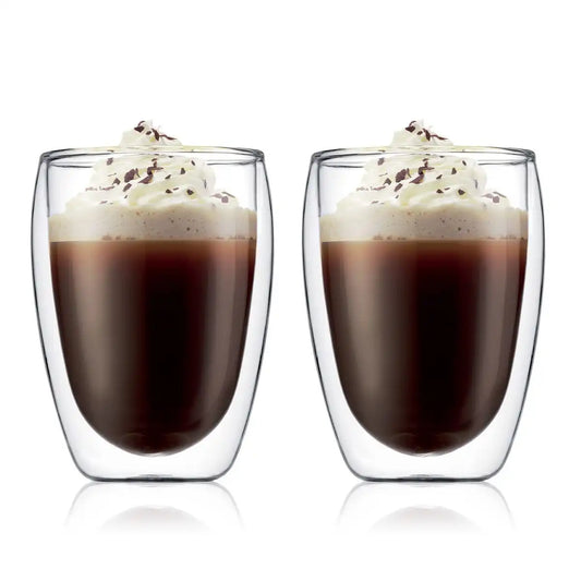 2 pcs glass, double wall, medium, 0.35 l, 12 oz, USA