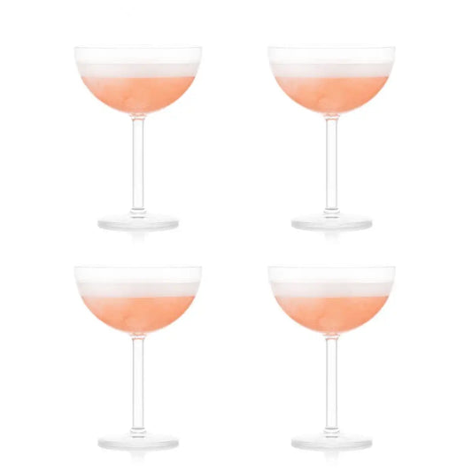 4pcs Durable Champagne Coupe Glass