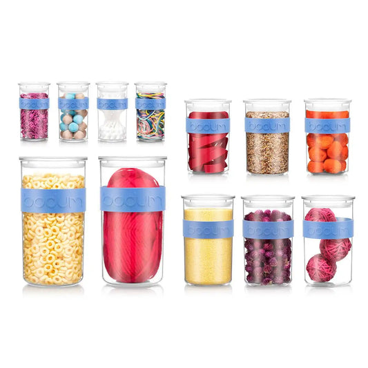 Storage Jar Set 4 x 0,25 / 3 x 0,6 / 3 x 1L / 2 x 2L