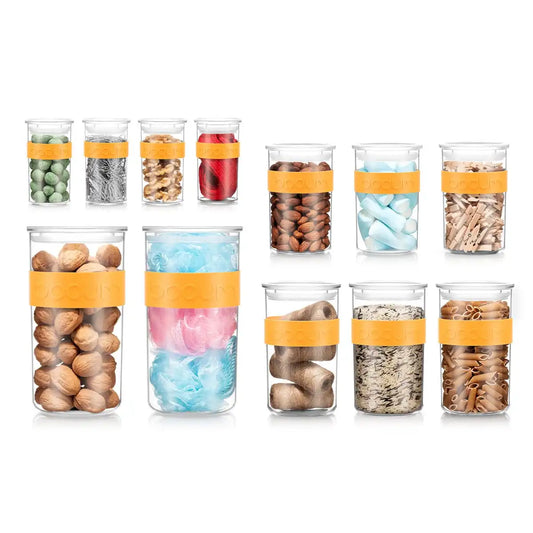 Storage Jar Set 4 x 0,25 / 3 x 0,6 / 3 x 1L / 2 x 2L